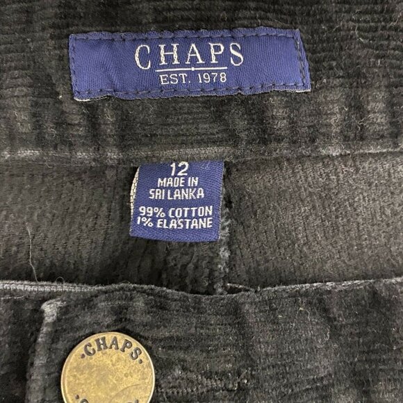 CHAPS Women’s Corduroy Pants 12 Black - Picture 7 of 9